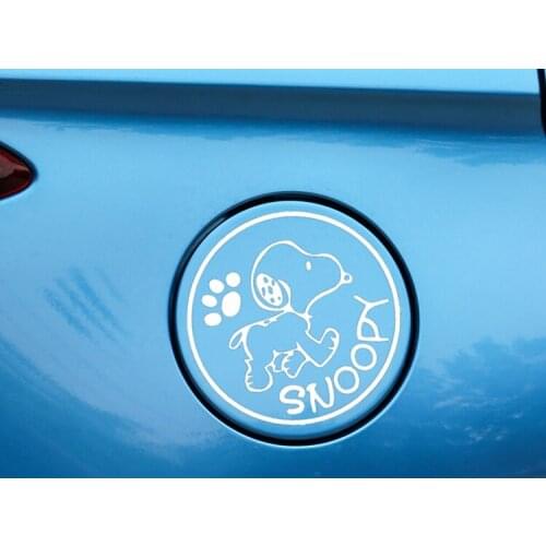 Black/Sliver Snoop Cartoon Beagle Dog Funny Creative Decoration Decals For Fuel Tank Cap Auto Tuning Styling Vinyl S478