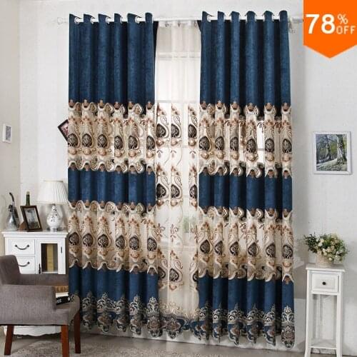 Deap Blue curtain curtains for living rooms cortina quarto Bead curtains Modern Hot curtain For 1 Meter Wide Window gardinen