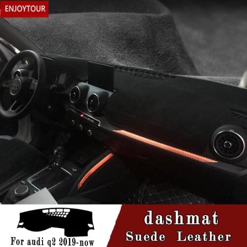 For audi Q2 2018 2019 2020 Suede Leather Dashmat Dashboard Covers Dash Mat Carpet nonslip Car-styling auto accessories