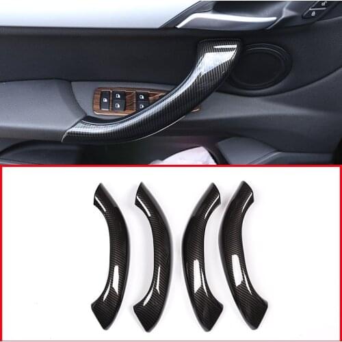 For BMW X1 F48 2016-2018 Carbon fiber ABS Car Inner Door Handle Trim Car Accessories For BMW X2 F47 2018 4pcs