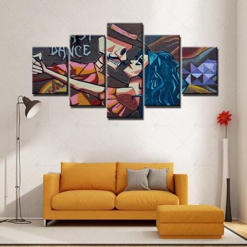 Home Decoration Hd Prints Painting Cartoon Character Pictures Wall Art Modular Canvas 5 Pieces Poster Framed Bedside Background