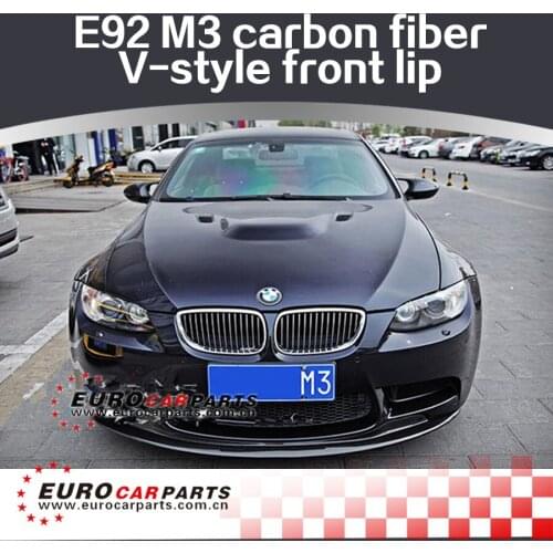 E92 M3 carbon fiber front lip fit for E92 M3 coupe 2012year to V-style front lip for M3 carbon fiber front lip E92 M3 car style