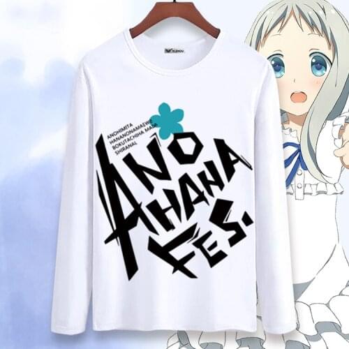 We Still Do not Know The Name of The Flower We Saw That Day Cosplay T Shirt Spring/Autumn Long Sleeves T-Shirt Casual Top Tee