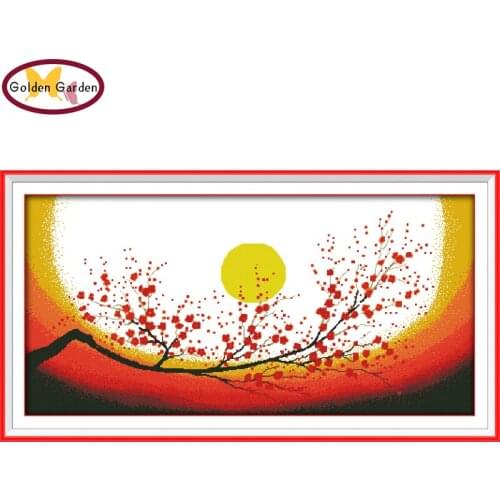 GG The Butterfly and Flowers Peony Cross Stitch Design Needlework Set Embroidery Design Cross Stitch Pattern for Home Decoration