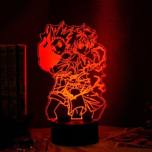 Gon and Killua Figure Nightlight Anime Hunter X Hunter 3d Night Light for Kid Bedroom Decor Lighting Child Gift Table Lamp