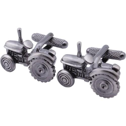 HAWSON Novelty Style Cufflinks Farm Machinery Outdated Tractor Gun-Black Cuff Links for French Cuffs/Shirts Mens Jewelry