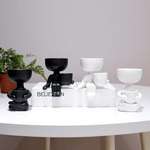 Imitation Human Shaped Ceramic Flower pot Small Succulent Planter Planting Pot Flower mascotas for Mini Plant In Stock