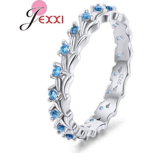 New Blue cz Simple Round Rings For Women/Lady/Girls 925 Sterling Silver Wedding/Engagement Party Rings Factory Cheap Price