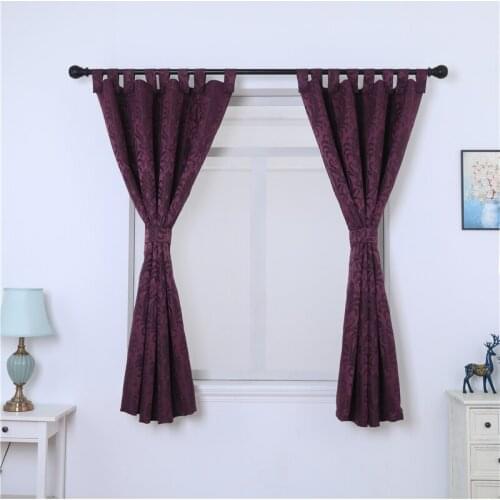 Sling Short Curtain Jacquard Flower Finished Blackout Curtains for Living Room Bedroom Kitchen Window Panels