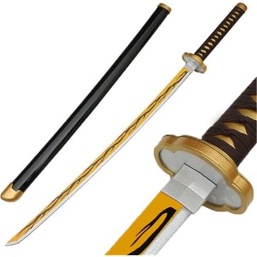 Cosplay Kimetsu no Yaiba Sword Weapon Demon Slayer Kaigaku Agatsuma Zenitsu Sword 1:1 Anime Ninja Knife Wood Prop 104cm