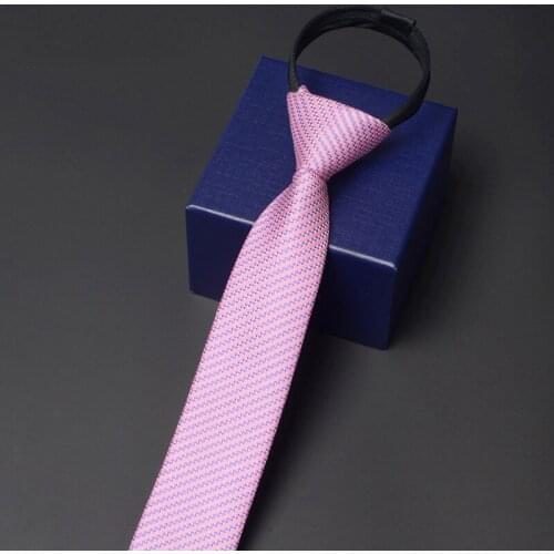 Fashion Korean Style Slim Zipper Tie For Men Young People 5CM Skinny Neck Tie High Quality Mens Business Work Necktie Gift Box