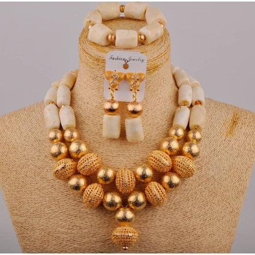 White Coral Beads Jewelry Set Original Coral Necklace Jewelry Set Nigerian Wedding African Beads Bridal Set