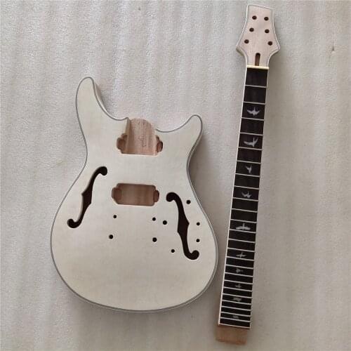 Good 1 Set Unfinished Electric Guitar Neck And Body Guitar Kit DIY Part