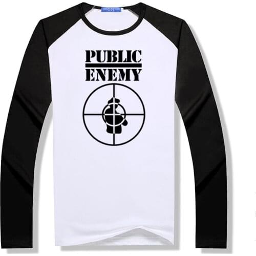 2019 New Public Enemy T Shirt Ment Style Long Sleeve Novel Music Men raglan T-Shirt Modal Men Tees Top
