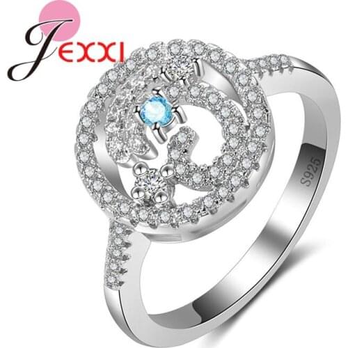 New Big Promotion Exquisite Silver Jewelry Micro Inlay Clear AAA Cubic Zircon 925 Sterling Silver Rings Mujer Anillos