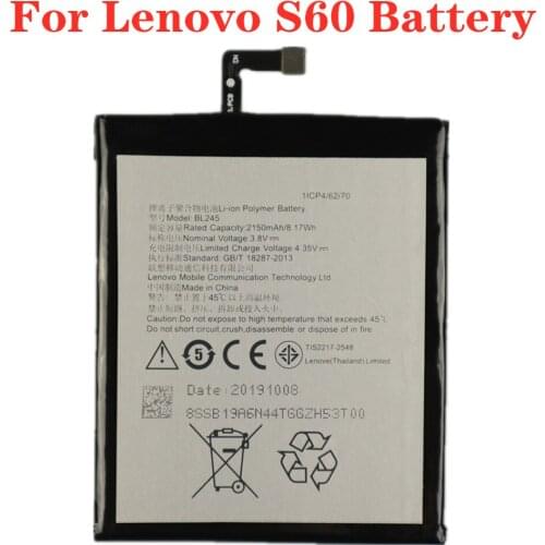 New BL245 2150mAh Battery For Lenovo S60 S60A S60W S60T Battery High Quality Mobile Phone Rechargeable Batteries
