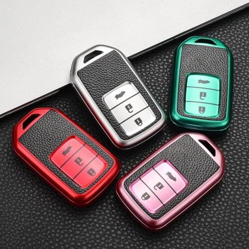 New TPU Car key protection case For Honda Civic HR-V CRV Odyssey Accord 2013-2017 Car Styling Remote Smart Key Cover Case Shell
