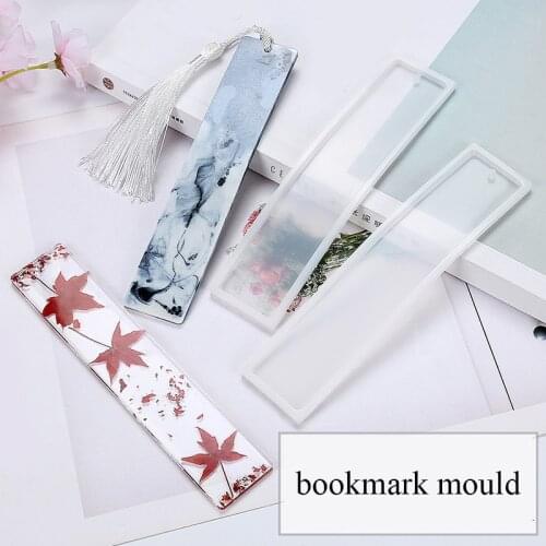 Rectangle Silicone Bookmark Mold, DIY Bookmark Mould Making Epoxy Resin Jewelry DIY Craft Silicone Transparent Mold