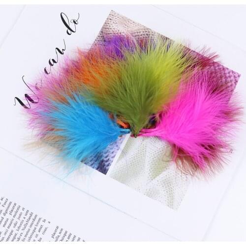 100PCS Colored Fluffy Turkey Feathers DIY Wedding Jewelry Decoration Needlework Toys Accessory Plumes For Craft 7-12CM Wholesale
