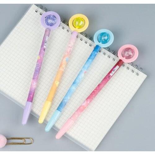 36 pcs/lot Creative Crystal Planet Starry Sky Gel Pen Cute 0.5mm black Ink Signature Pens Promotional Gift School Supplies