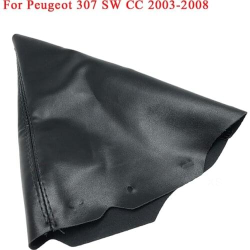 Car Gear Shift Collars Carbon Fiber Car Manual Stick Shifter Knob Gear Shift Boot Cover Gaiter For Peugeot 307 SW CC 2003-2008