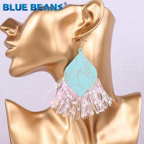Earrings tassel bohemian statement luxury long earring party handmade gifts women geometric fringe fashion big wedding tassle cc