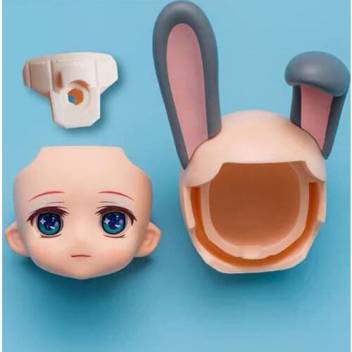 OB11 Doll Head YMY Body Joint Movable Doll Bjd doll Head Gsc Replacement Face 1/12bjd Doll Accessories Wig Replace Cat Ears