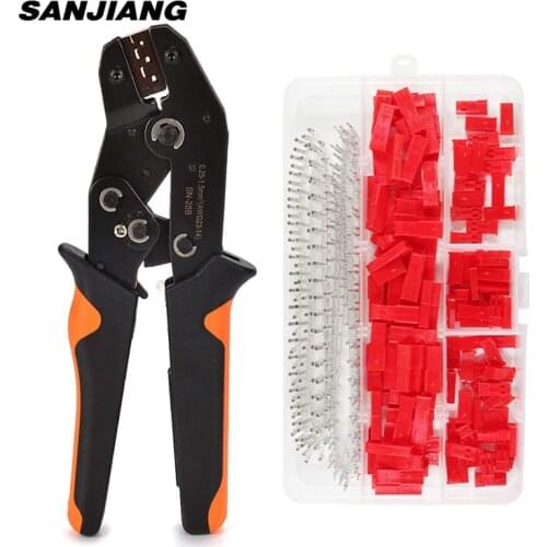 SN-28B Connector Crimping Plier Set 420pcs 2.54mm JST SYP 2Pin Female&Male Red Plug Housing Terminal Kit Pin Way Cable Plug Tool