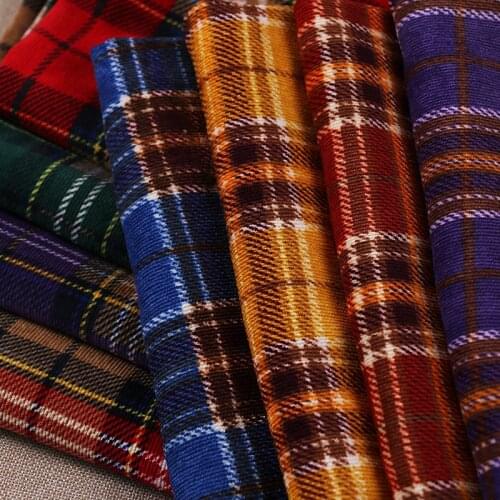 Polyester fabric Grid corduroy Plaid printed fabric womens fashion dress DIY pants tablecloth Handmade sewing corduroy cloth