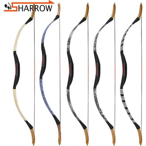 25-55lbs Traditional Bow Epoxy Resin Bow Limbs Right Hand Longbow Hunting Recurve Bow Shooting Practice Archery Accessories