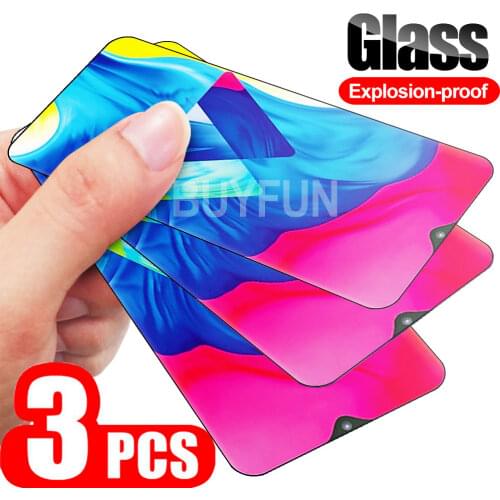3PCS Safety Glass For Samsung GalaxyM01 M10 M11 M20 M21 M30 M30S M31 M31S Full Cover Film samsun m 31s protective tempered glas