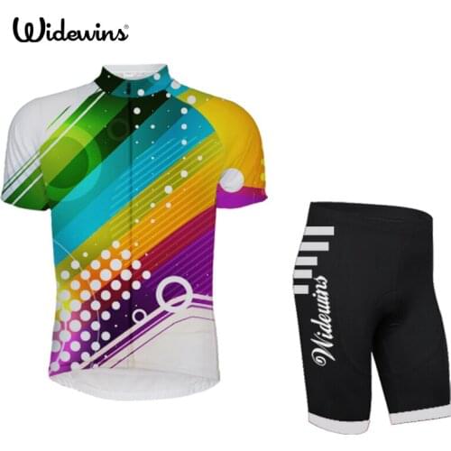 Widewins 2018 Summer Womens Cycling Jersey Quick-Dry Short Sleeve Cycling Clothing Cycle Wear With Full Length Zipper 5378