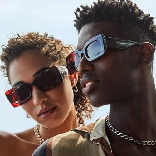 HKNA 2021 Rectangle Women Sunglasses Square Glasses For Women/Men Brand Designer Small Eyewear Women Gafas De Sol Hombre UV400