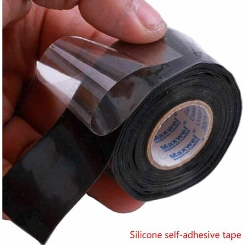 25mm 3 meters/roll 1 roll Black multifunctional silicone self-adhesive tape waterproof repair adhesive sealing hose tape