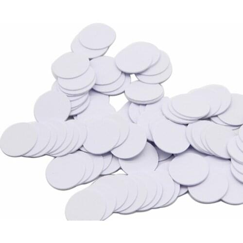 100PCS/LOT) 13.56Mhz NFC 25MM Sticker Adhesive Coin Cards Tags NFC 213 (Compatible 203 ) PVC Waterproof For All NFC Phones