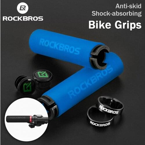 ROCKBROS 2pcs/1 Pair Mountain Road Cycling Bike Bicycle MTB Handlebar Cover Grips Soft Rubber Anti-slip Handle Grip Lock Bar End