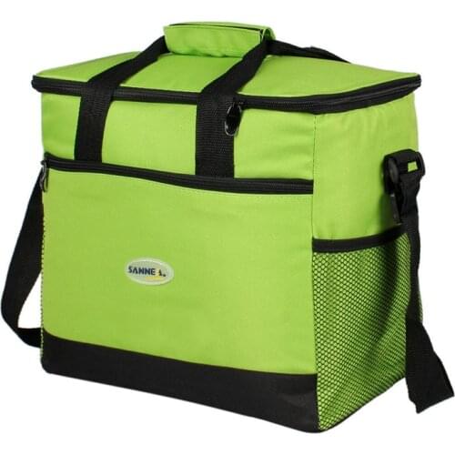 2021 New 16L insulated thermal lunch Big Capacity polyester waterproof portable lunch bag Solid color With pocket lunch bag