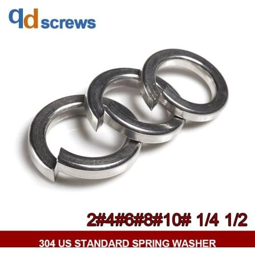 304 2#4#6#8#10#1/4 1/2 US Standard Stainless Steel Spring Washer