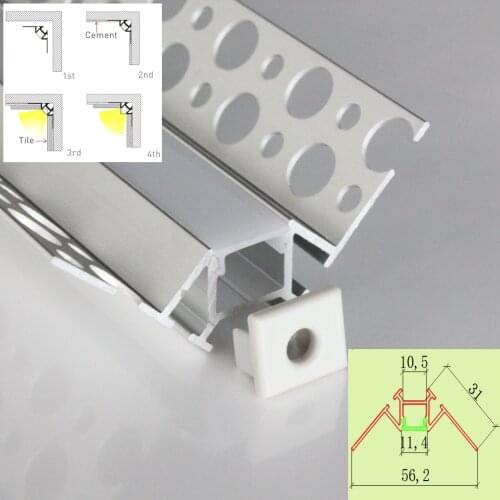 8m(8pcs) a lot, 1m per piece, Trimless Recessed Drywall profile for wall corner