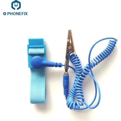 PHONEFIX Anti-static Wrist Band Strap Electronic Components Repair ESD Discharge Cable with Grounding Wire for iPhone Repair