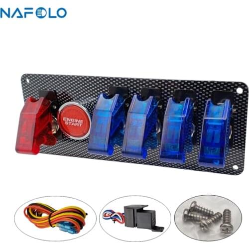 Car Accessory 12V LED Toggle Ignition Switch Panel Engine Start Push Button Set Universal for 12V Power Speediness Racing Car