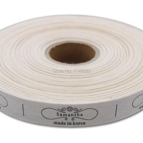 Free shipping cotton tape printing label/clothing printed label/tags/garment cotton labels/collar labels brand printing 1000 pcs