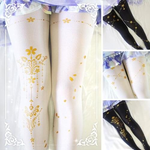JK college style sweet lolita stockings gothic japanese sweet lolita retro cute printing cosplay stockings kawaii girl cos loli
