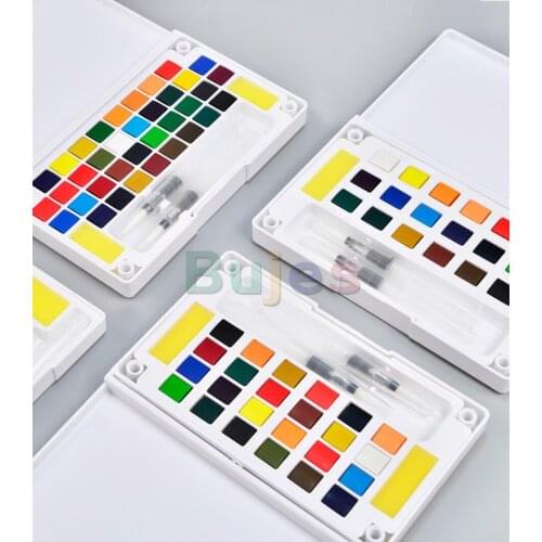 Splendi 18/24/36 color Solid watercolor pigment suit solid split grid pigment Transparent Watercolor beginners portable pigment