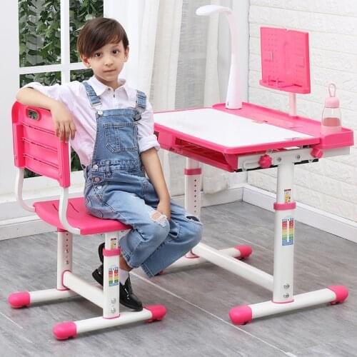 Children Desk and Chair Set Multifunctional Study Desk for Kids Student Adjustable Writing Study Table Combination Desktop