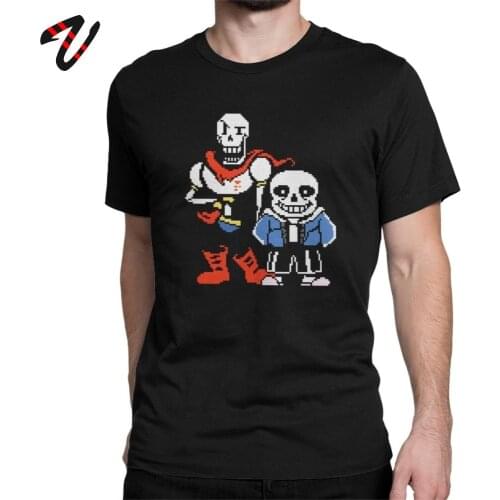 Undertale T-Shirt Men Sans And Papyrus Game Tshirt Short Sleeve Skull Tee Shirt Halloween Gift Premium Cotton Tops Party T Shirt