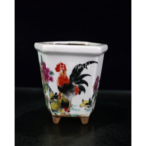 Elaborate Porcelain Hand Painting Flower Basin Crafts Home Decoration China