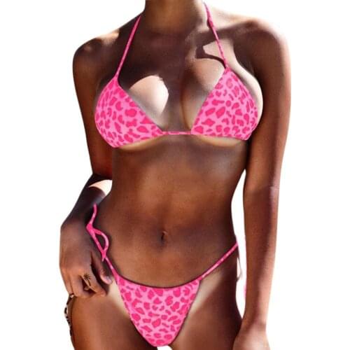 Summer Hot Sexy Women Leopard Print Bikini Mujer Set Swimming Two-Piece Swimsuits Swimwear Beach Suit Купальник Женский 2021