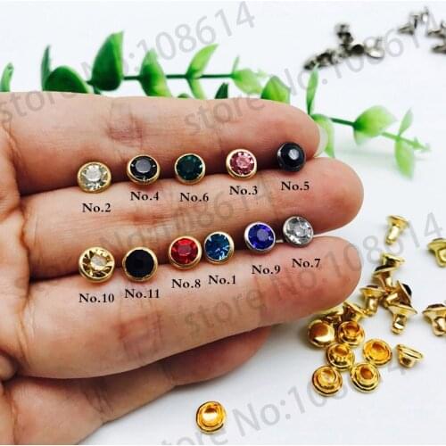 DIY materials Jet Black Loose Acrylic Rhinestone Rivets For Garments 6mm grass colorful rivets rhinestone studs wholsalse