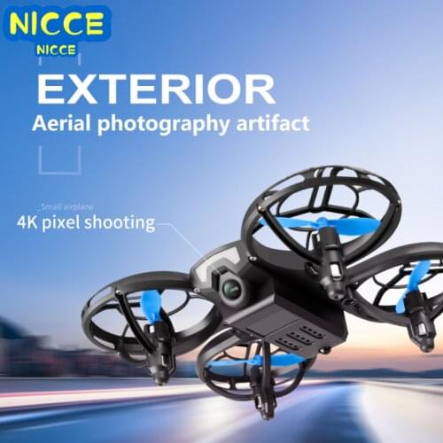 Nicce V8 Mini Drone 4K 1080P HD Camera WiFi Fpv Air Pressure Altitude Hold Black Quadcopter RC Drone Toy